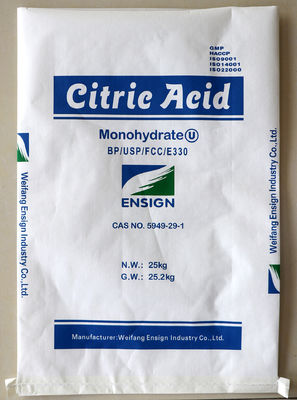 Ácido cítrico monohidrato blanco inodoro USP CAS 5949-29-1