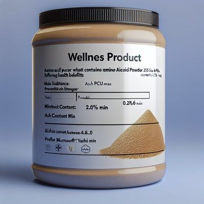 Levadura 25CFU/g Max Aminoácidos en polvo para un pH óptimo de 4,0 a 6,0 Beneficios para el equilibrio y la salud Ceniza 0,2% Min