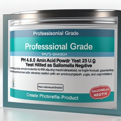 Polvo de aminoácidos con pH 4.0-6.0 y levadura 25 UFC/g Máx. Salmonella Negativo Grado Profesional