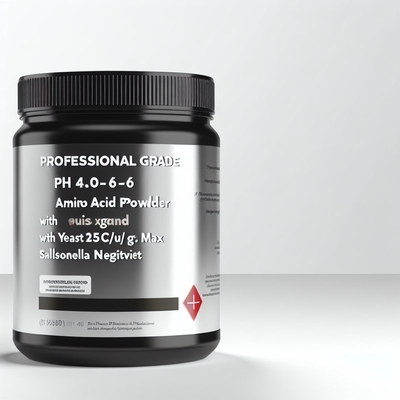 Polvo de aminoácidos con pH 4.0-6.0 y levadura 25 UFC/g Máx. Salmonella Negativo Grado Profesional