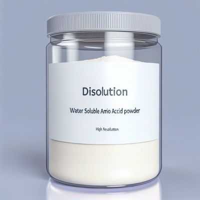 Polvo de aminoácidos soluble en agua, de color blanco a amarillo claro, sin olor o con ligero olor